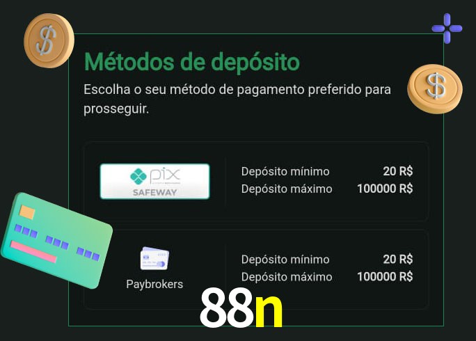 O cassino 88n oferece uma grande variedade de métodos de pagamento